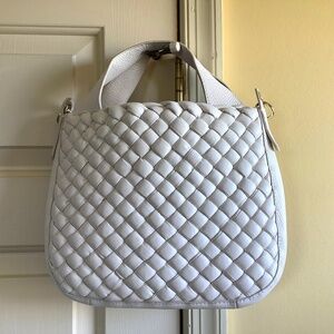 Vince Camuto Puffy Weave Leather Tote Crossbody - Miki Ivory